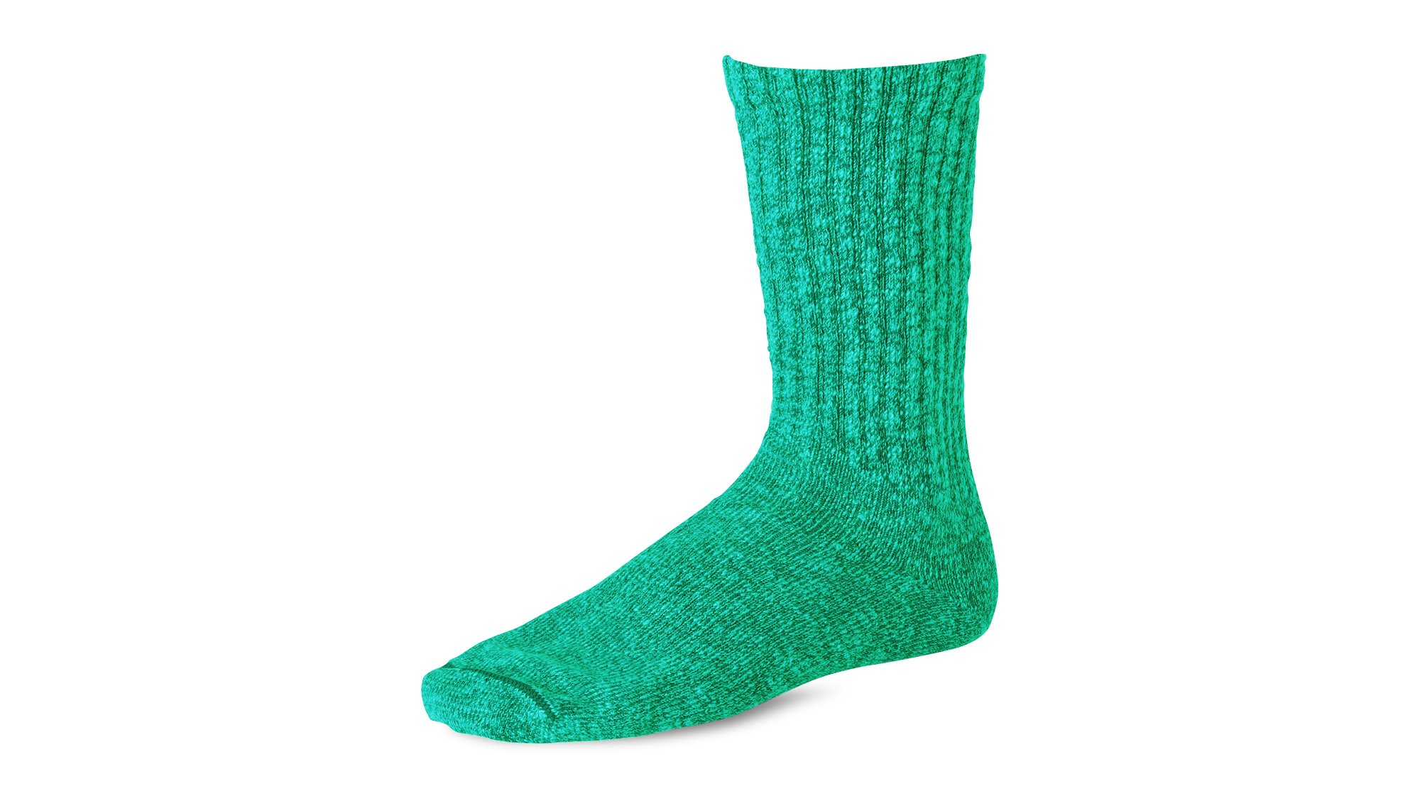 Over-Dyed Cotton Blend Ragg Sock Green