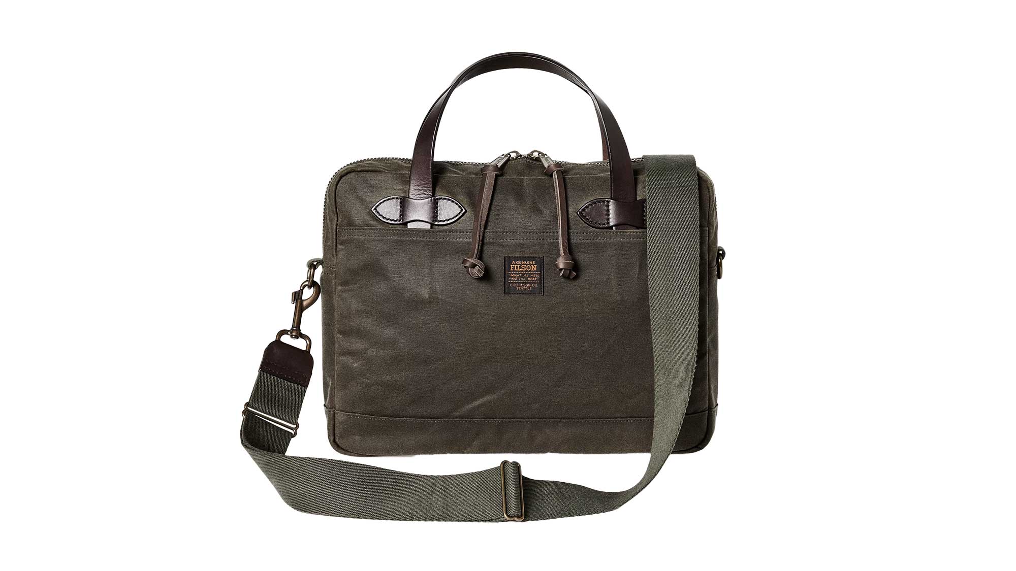 Tin Cloth Compact Briefcase Otter Green