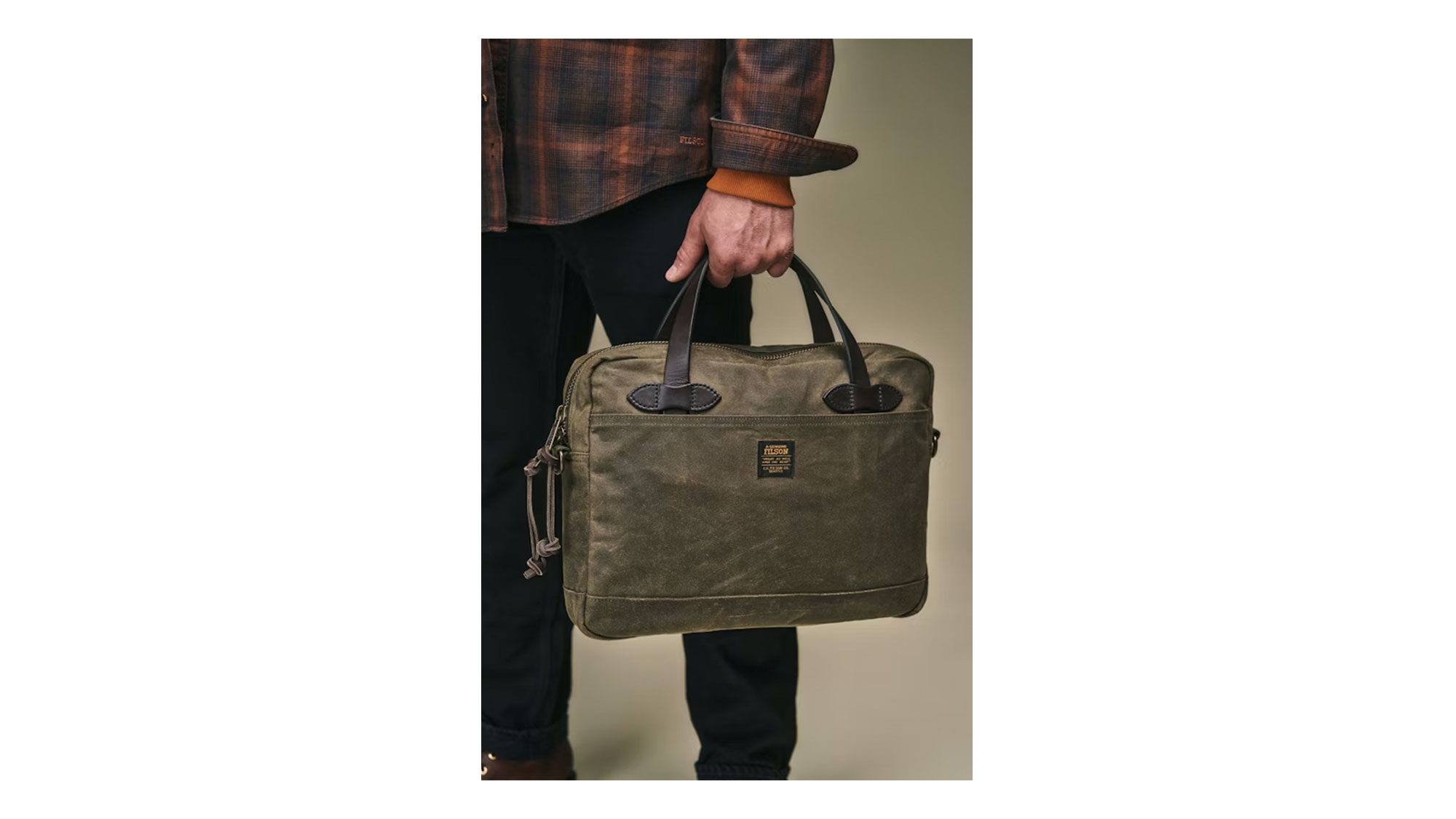 Tin Cloth Compact Briefcase Otter Green