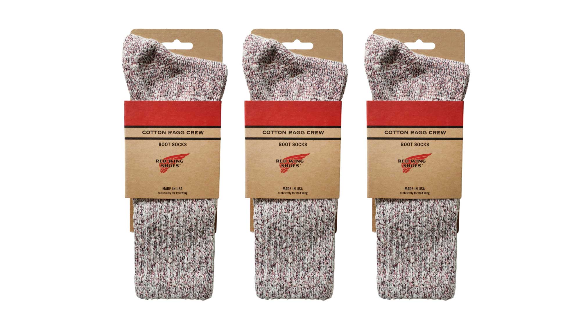 3-Pack Cotton Blend Ragg Sock Burgundy